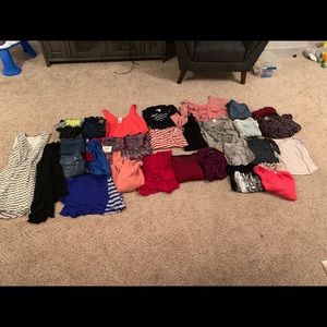 Huge Lot, Bundle, S XS M Tops, Jeans, 26, 27, 28